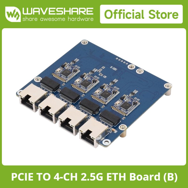 Waveshare PCIe TO 4-Ch Gigabit - Raspberry Pi 5 review and price